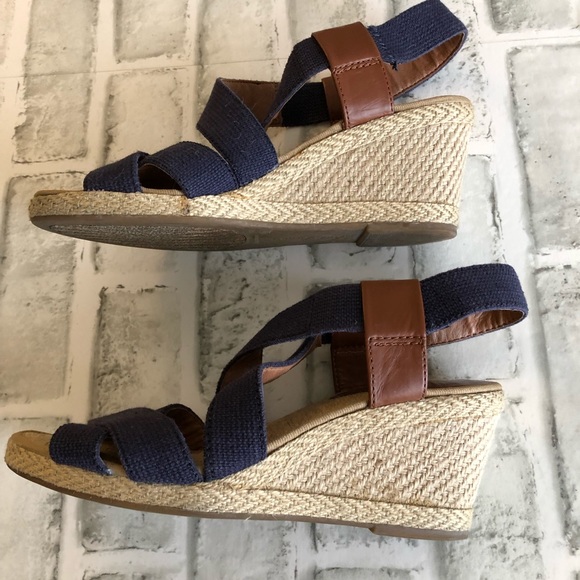 Lucky Brand denim wedges Sz 6 1/2 - Picture 1 of 5